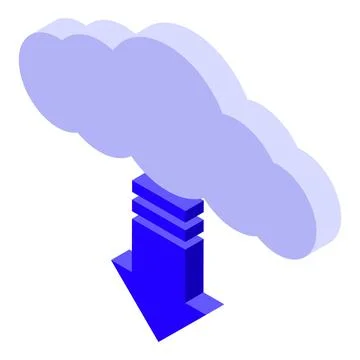 Data cloud remote access icon, isometric style Stock Illustration