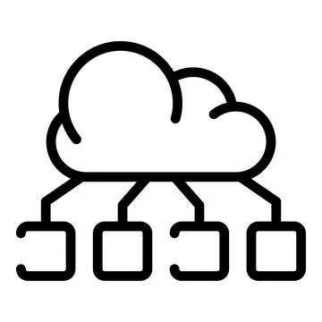 Data cloud remote control icon, outline style イラスト素材