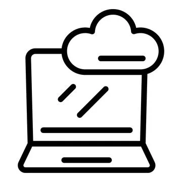Data cloud search engine icon, outline style Stock Illustration