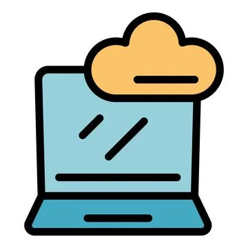 Data cloud search engine icon vector flat Stock Illustration