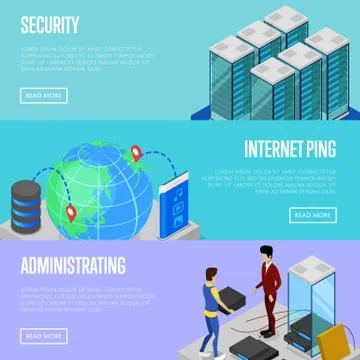Data cloud security and administration posters 스톡 일러스트