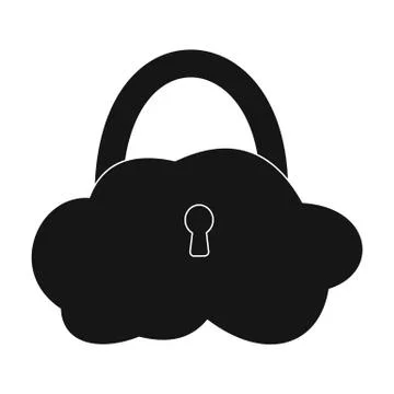 Data cloud security icon in black style isolated on white background. Hackers Stock Illustration