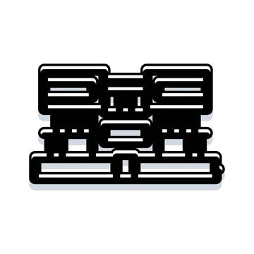 Data cloud server rack hosting computing technology Stock Illustration