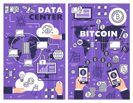 Data cloud storage and bitcoin cryptocurrency イラスト素材