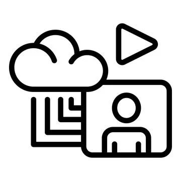 Data cloud stream icon, outline style Stockillustratie