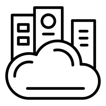 Data cloud study icon outline vector. School quiz Stock Illustration