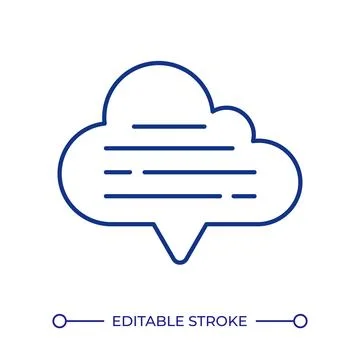 Data cloud with text strokes RGB color icon Illustrazione stock
