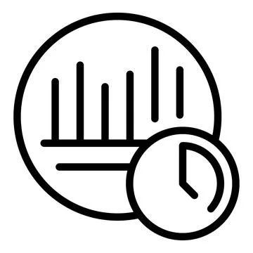 Data cloud time icon outline vector. Graph chart Illustrazione stock
