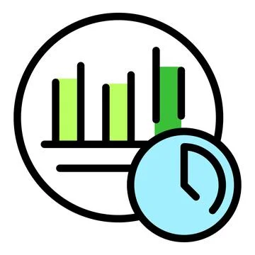 Data cloud time icon vector flat Stock Illustration