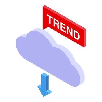Data cloud trend icon isometric vector. Business future Stock Illustration