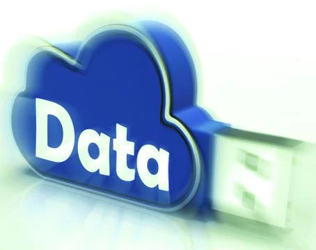 Data cloud usb drive shows digital files and dataflow Stock Illustration