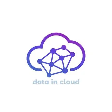 Data in cloud vector icon Stock Illustration