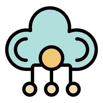 Data cloud vpn icon vector flat Stock Illustration