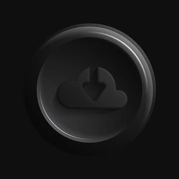 Data Clouding Round Icon. Dark Version Stock Illustration