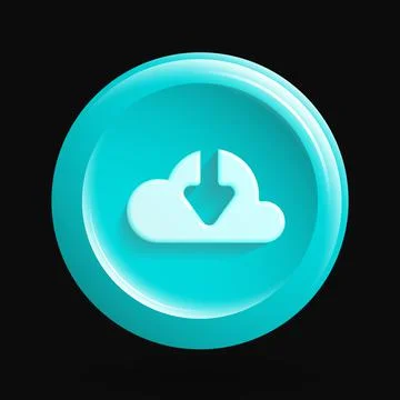 Data Clouding Round Icon. Stock Illustration