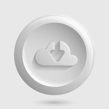 Data Clouding Round Icon. Light Version Stock Illustration