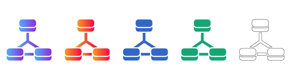 Data Cluster Network Icons Stock-Illustration