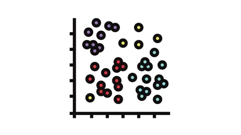 Data clustering database color icon animation Stock Footage 326106276