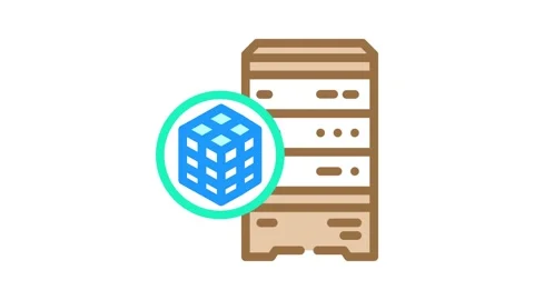Data clustering database color icon animation Stock Footage 327266463