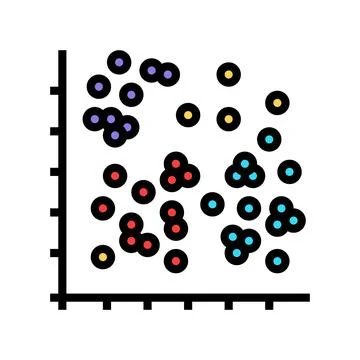 Data clustering database color icon vector illustration 스톡 일러스트