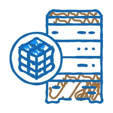 Data clustering database icon doodle illustration Stock Illustration