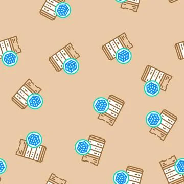 Data clustering database vector seamless pattern Stock Illustration