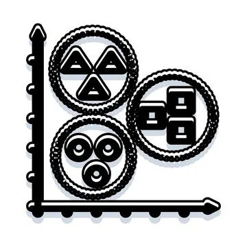 Data clustering visualization showing different segment groups 库存插图