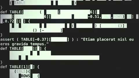 Data Code and Graphics Streaming down the Screen Black and White Version Stock Footage 155979161