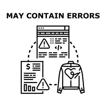 Data, code, and personal information containing errors Stock Illustration