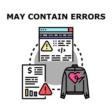 Data, code, and personal information containing errors Stock Illustration