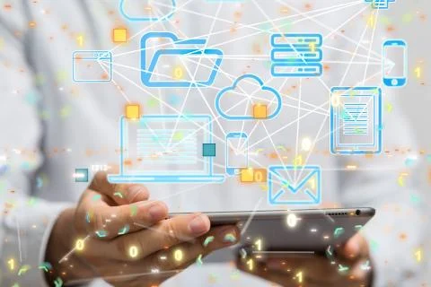 A data code binary concept 3d Stock Photos