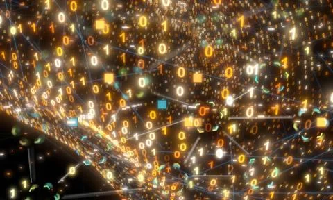 A data code binary concept 3d Stockfoto's