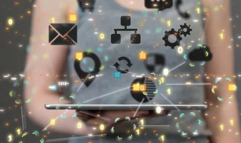 A data code binary concept 3d 스톡 사진