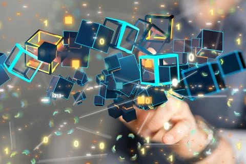 A data code binary concept 3d Foto stock