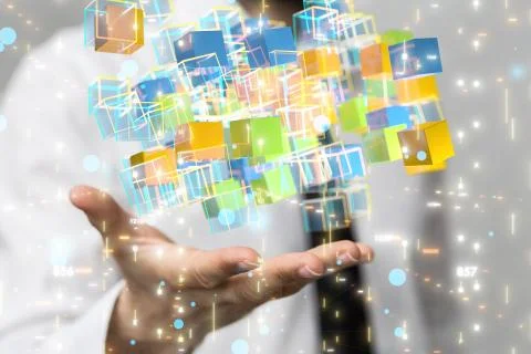 A data code binary concept 3d 스톡 사진