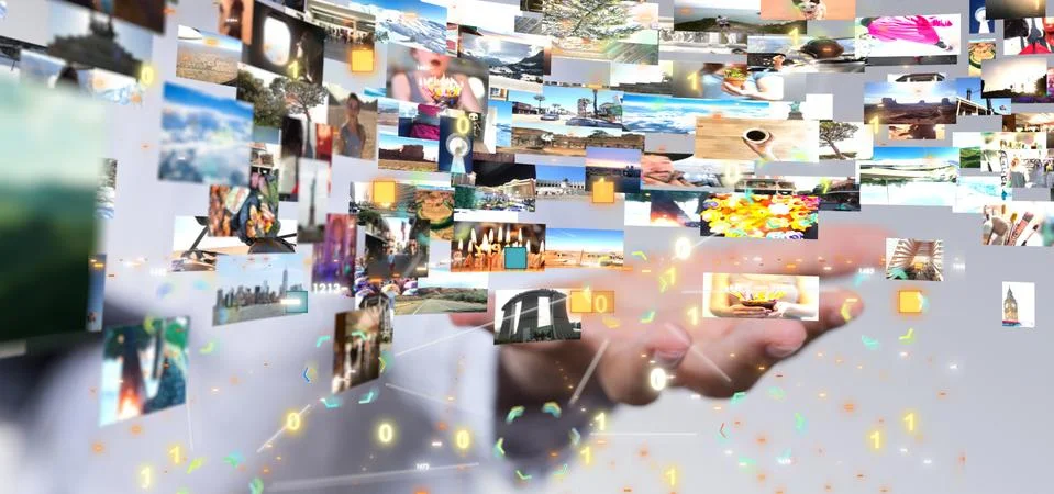 A data code binary concept 3d Stock Photos