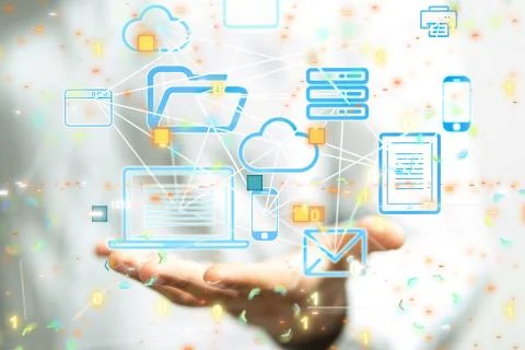 A data code binary concept 3d Foto stock