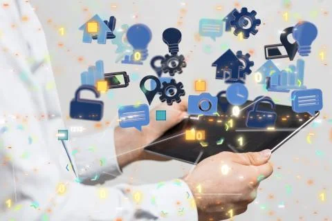 A data code binary concept 3d Foto stock