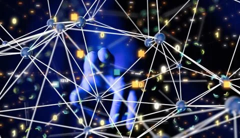 A data code binary concept 3d Foto stock