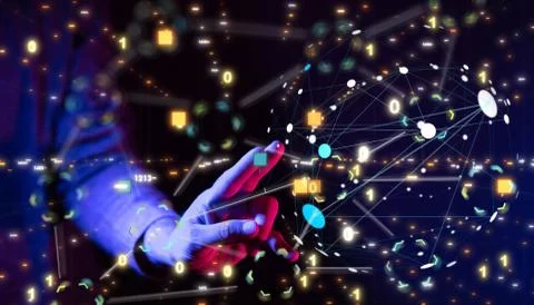 A data code binary concept 3d Foto stock