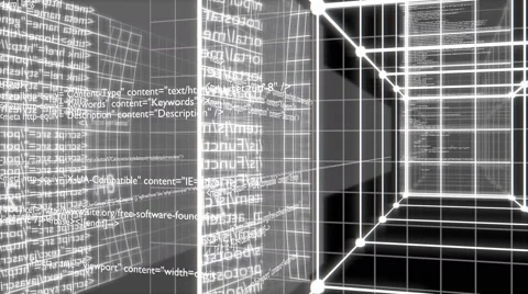 Data code in digital technology - black &amp; white variant Stock Footage 53234283