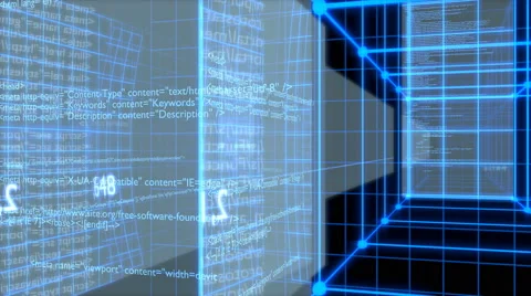 Data code in digital technology - blue variant Stock Footage 53229826