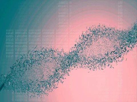 Data code DNA double helix, medical background 库存影片 77802120