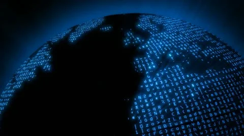 Data Code Network - Global Digital Matrix Stock Footage 9891298