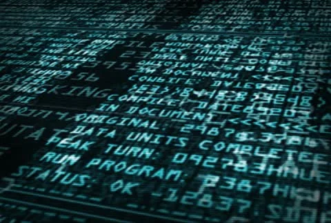 Data code typing on screen Stock Footage 9867151