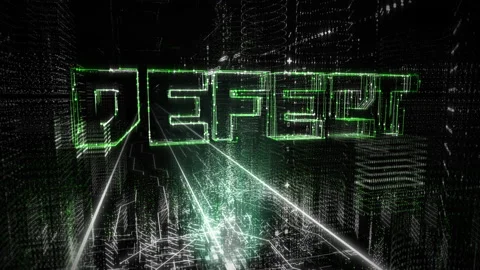 Data is Collected in digital storage to create a projection of the word defect Stock Footage 159007051