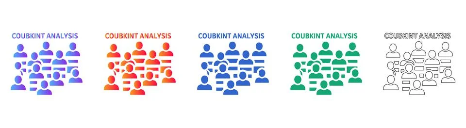 Data Collection Analysis Icon Set Stock Illustration