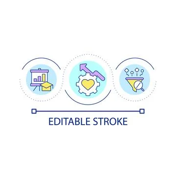 Data collection and analysis loop concept icon Stock Illustration