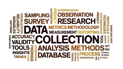 Data Collection animated word cloud,animation kinetic typography seamless loop. Stock Footage 307598955