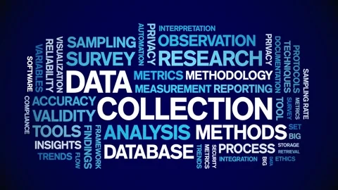 Data Collection animated word cloud,animation kinetic typography seamless loop. Stock Footage 307599597